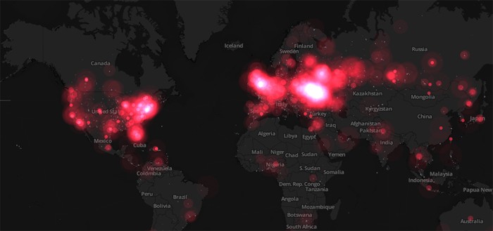 Twitter визуализировал дискуссии блогеров о событиях на Украине