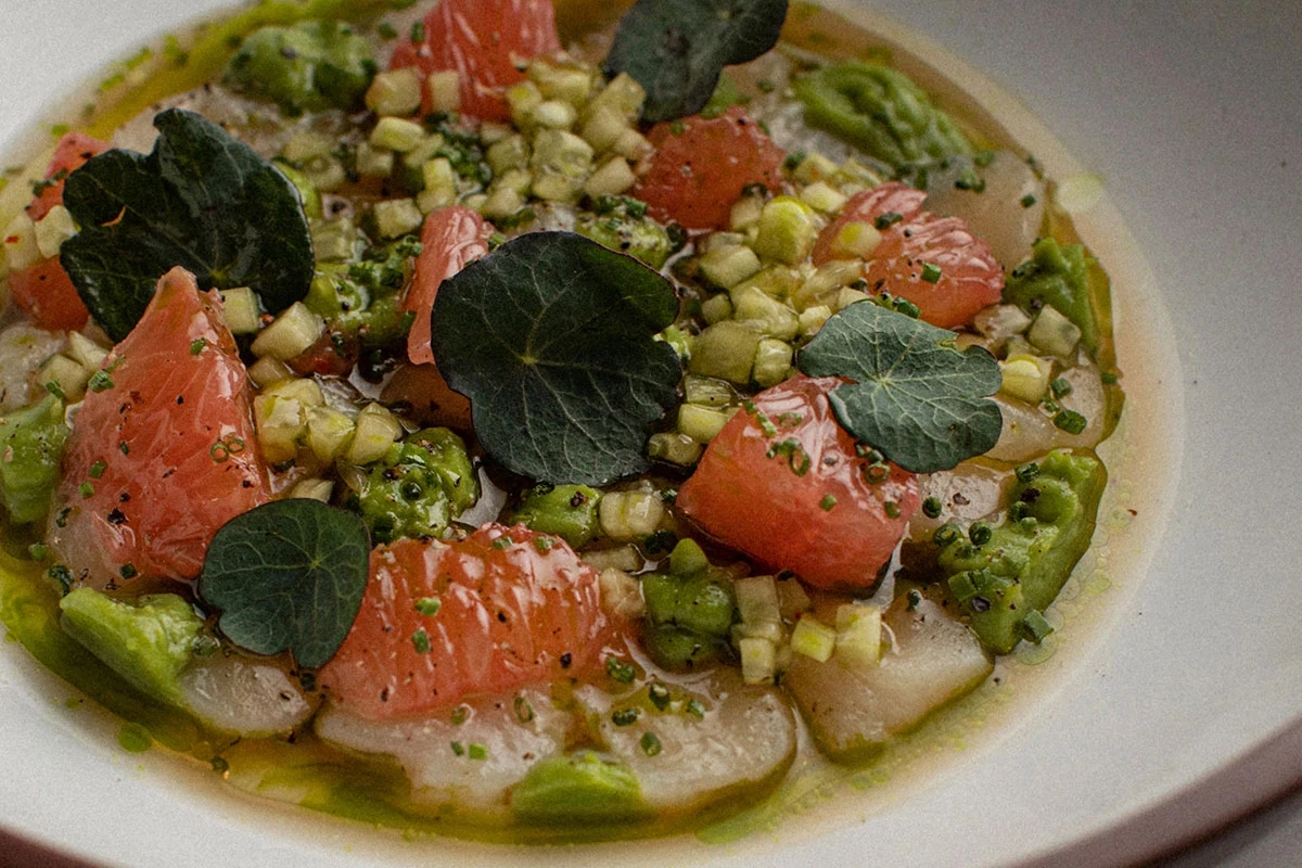 Гребешок с грейпфрутом