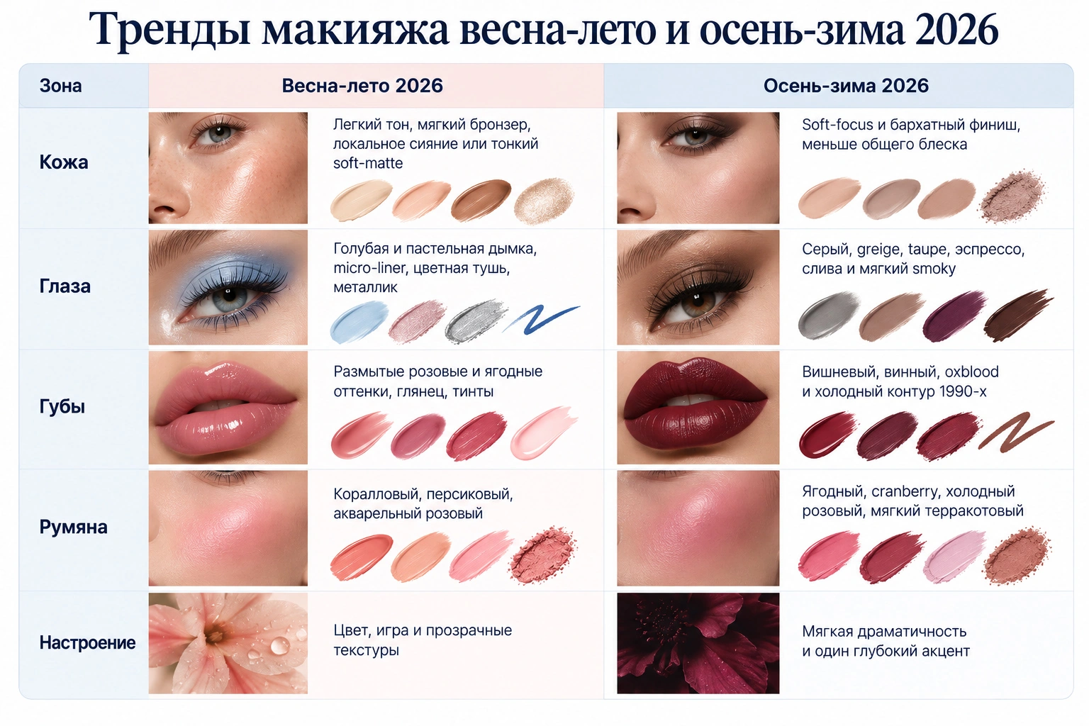 Тренды макияжа 2026 года