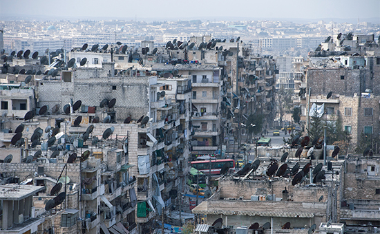 Вид на сирийский город Алеппо. 18 февраля 2016 года