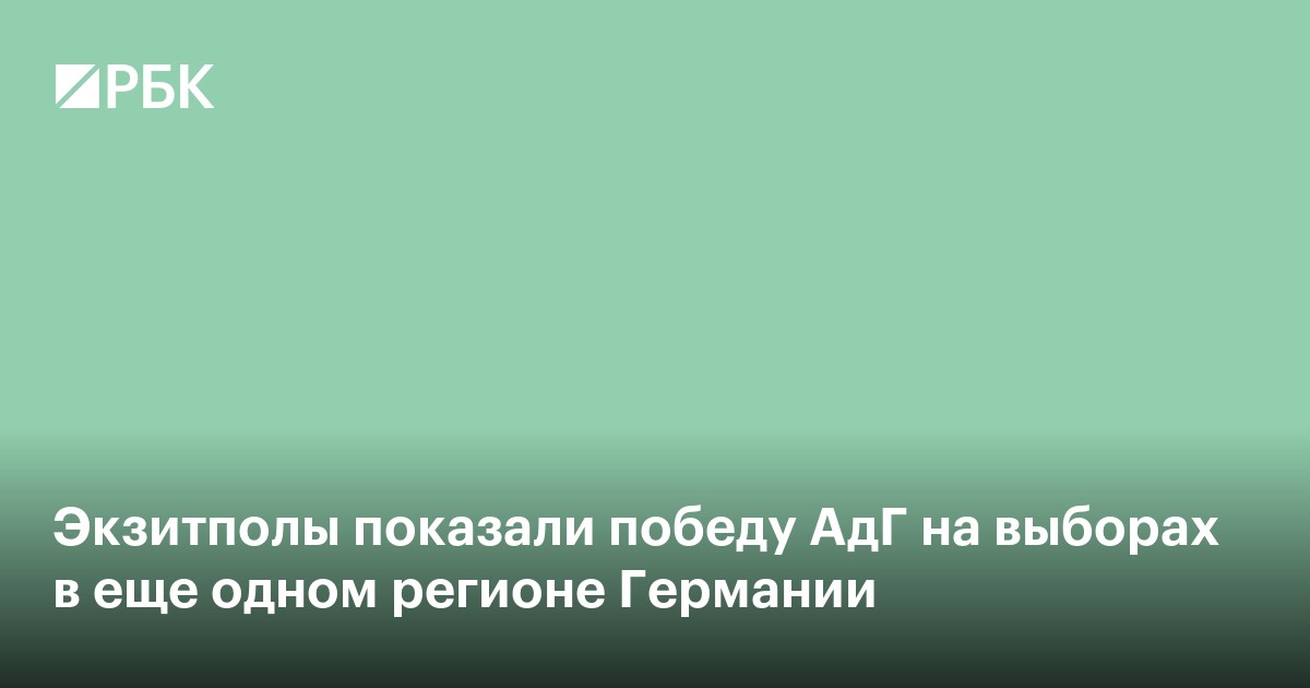 Экзитполы показали победу АдГ на выборах в еще одном регионе Германии