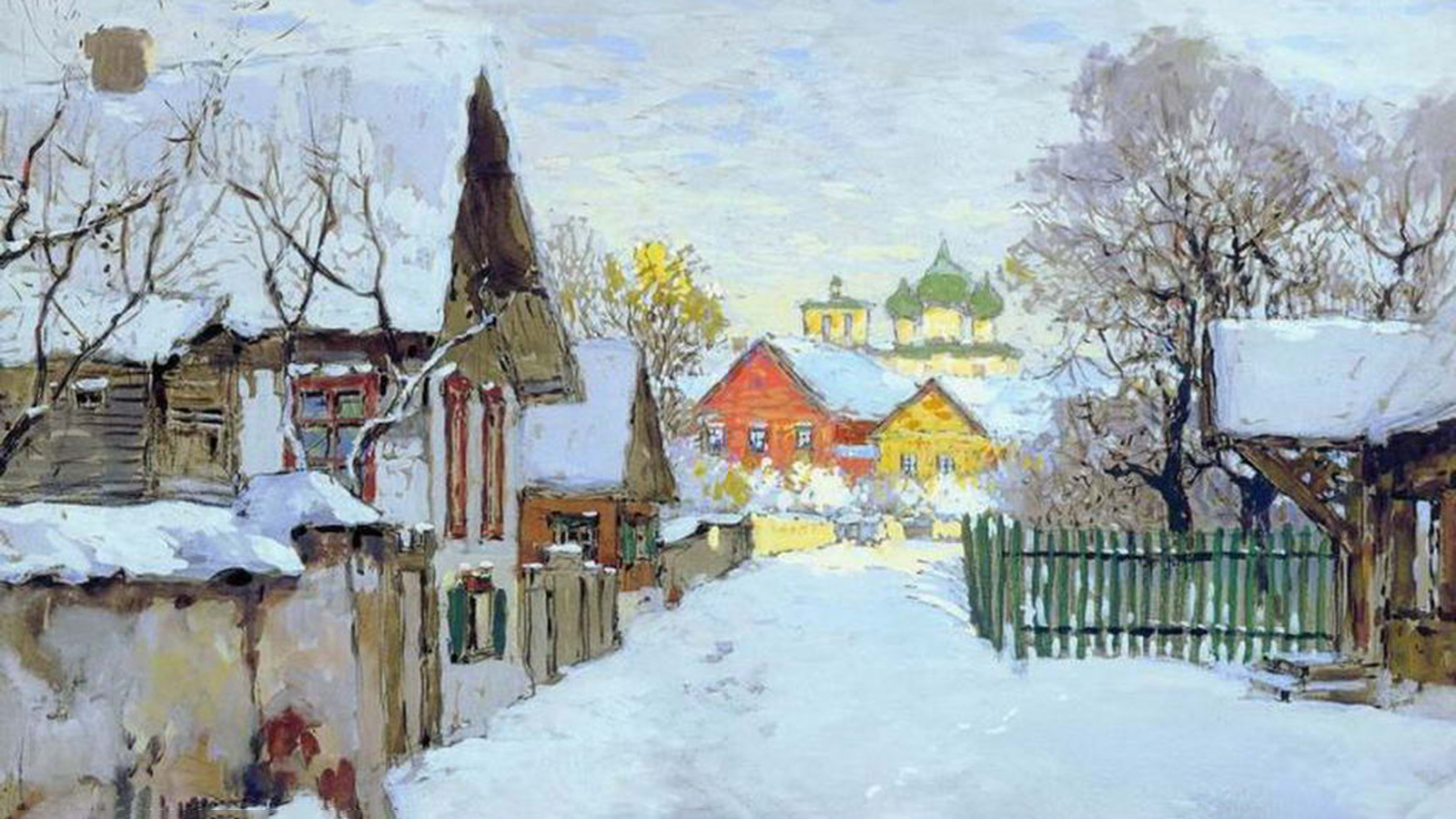 Картина ««Зима. Оттепель. Псков»», Горбатов Константин (1910)