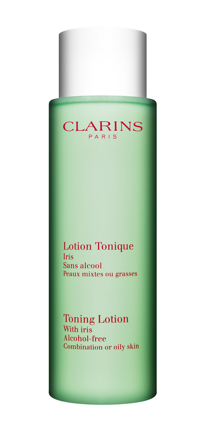 Лосьон с экстрактом ириса Lotion Tonique, Clarins для комбинированной и жирной кожи на основе экстрактов ириса и шалфея оказывает тонизирующее, матирующее и освежающее действие