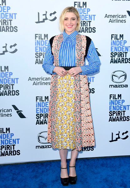 Грета Гервиг в платье Prada на церемонии Independent Spirit Awards