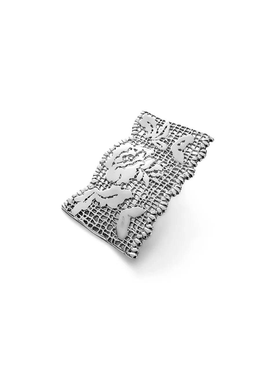 Серебряная моносерьга из коллекции «Кружево», Sbleskom