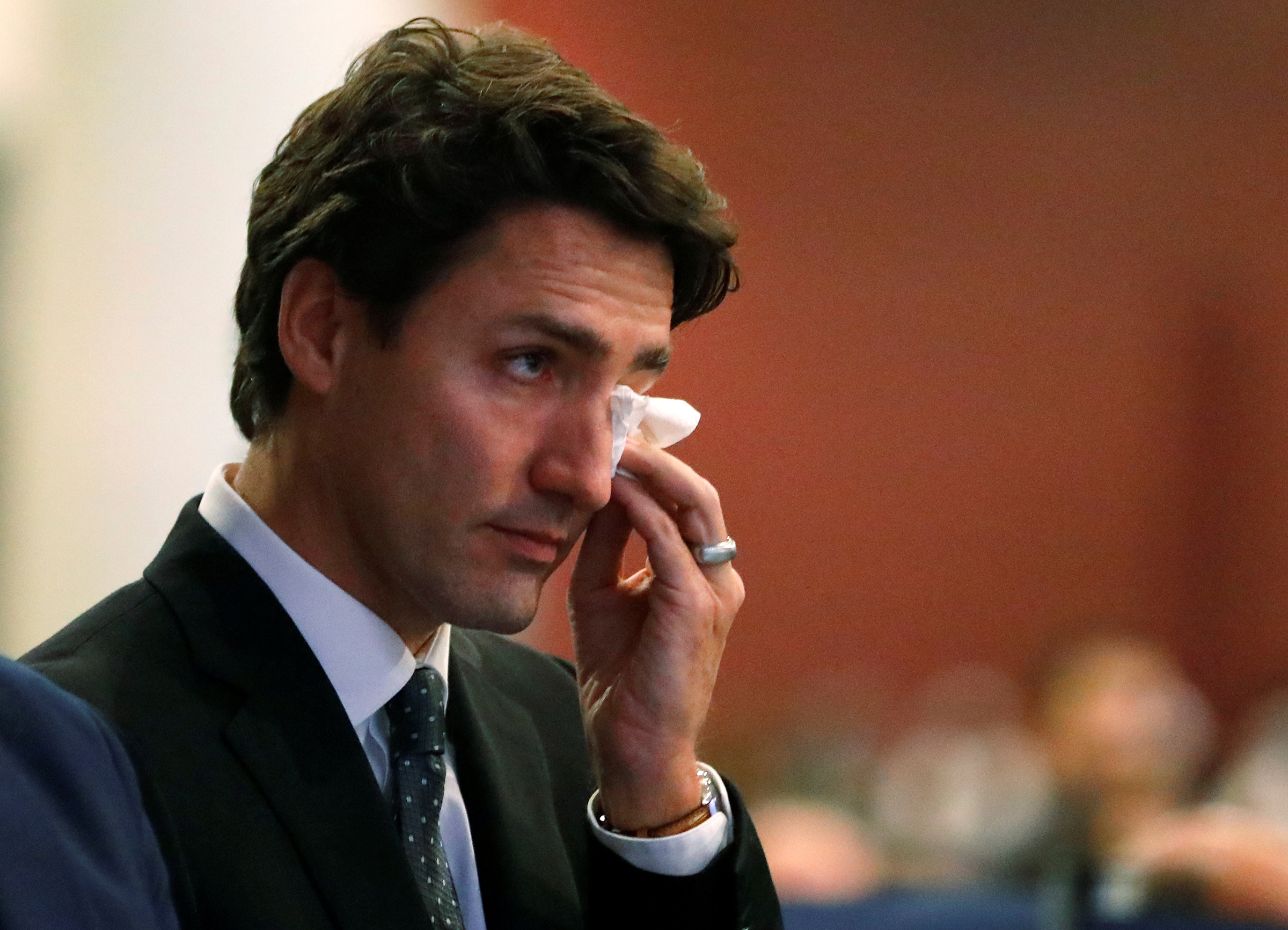Премьер-министр Канады Джастин Трюдо на церемонии прощания с жертвами стрельбы в Исламском культурном центре Квебека. Квебек, Канада.
