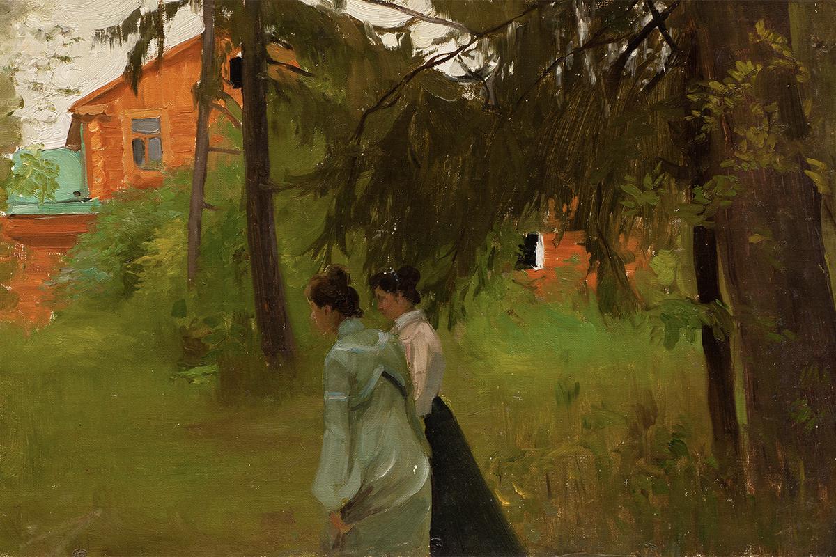 Борис Кустодиев «На прогулке». Около 1906 г..