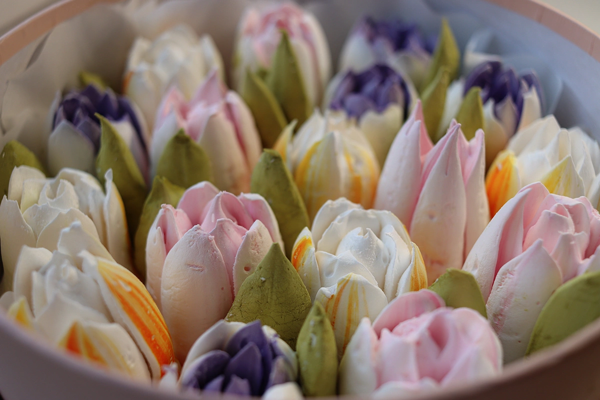 Тюльпаны из зефира