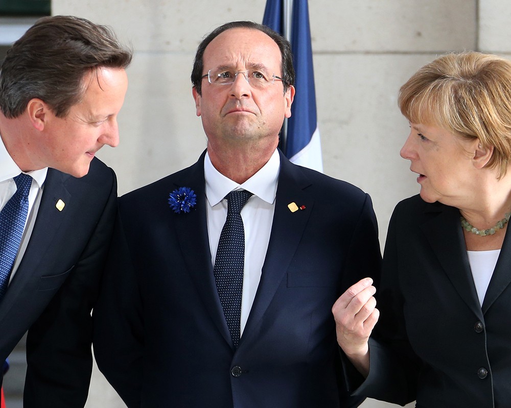 Премьер-министр Великобритании Дэвид Кэмерон, президент Франции Франсуа Олланд, канцлер ФРГ Ангела Меркель 