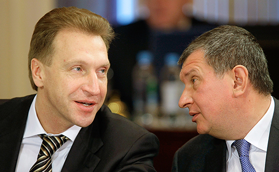 Первый вице-премьер России Игорь Шувалов и Игорь Сечин


