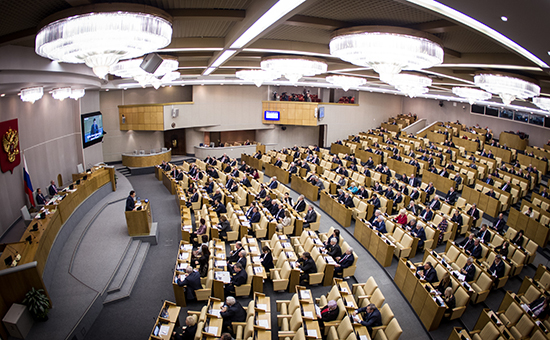 Во время заседания ​Государственной думы РФ


