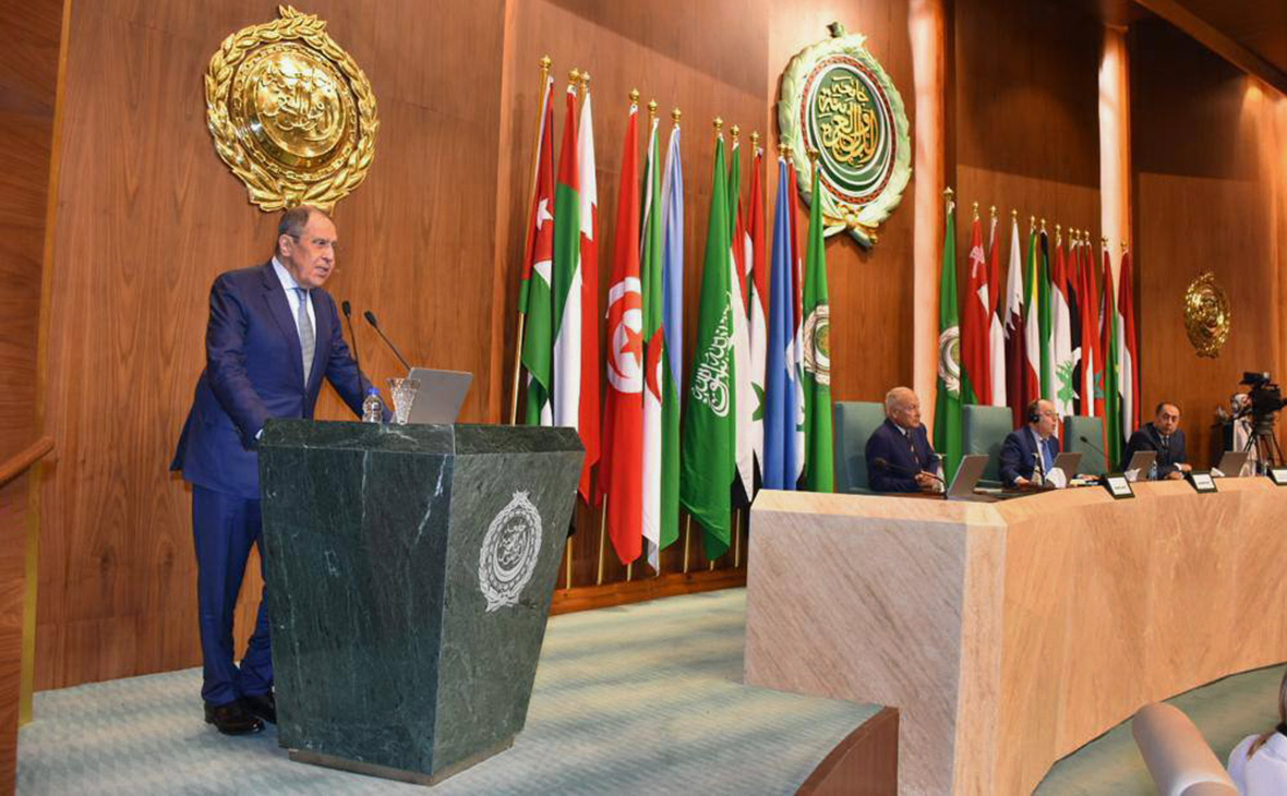 Сергей Лавров в Штаб-квартире Лиги арабских государств в Каире