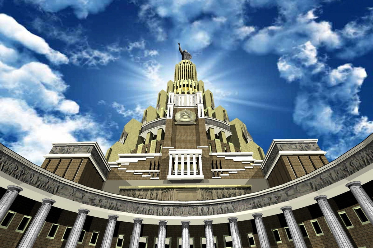 Дворец Советов. Выполнен в 3D Max по проекту 1930-х годов