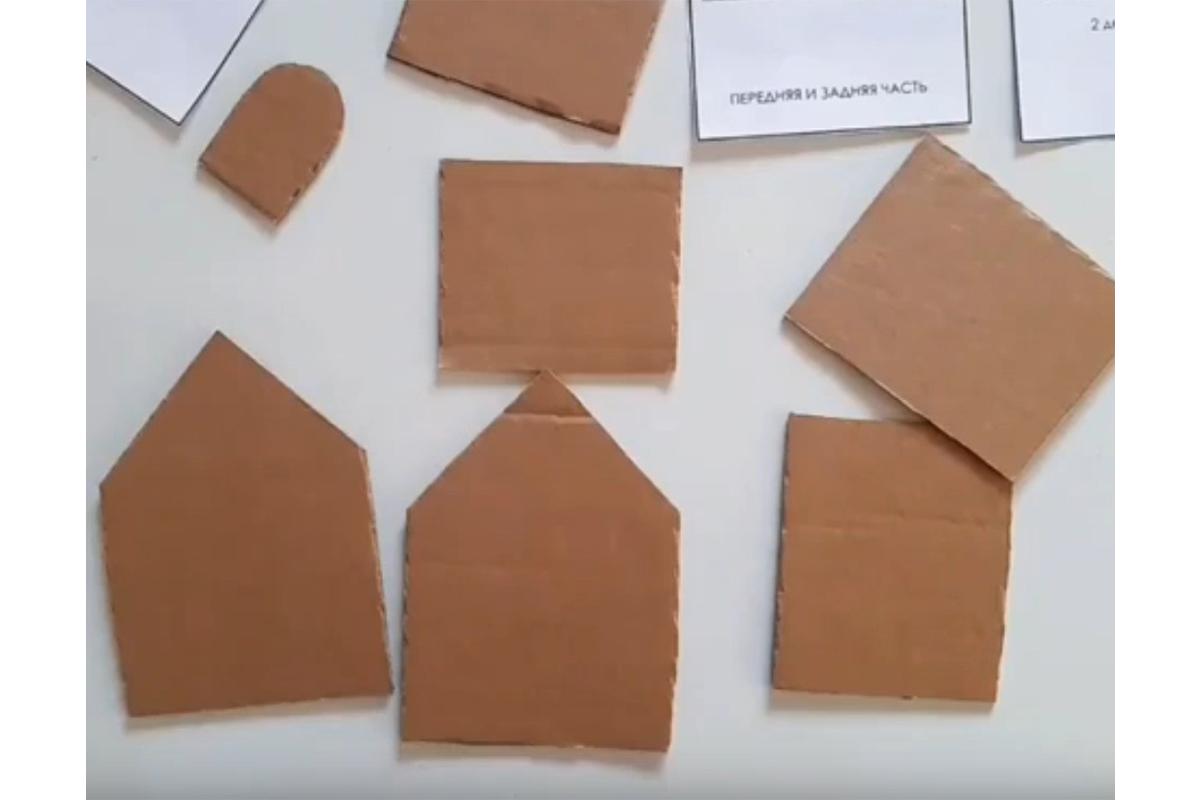 Как сделать новогодний домик из картона