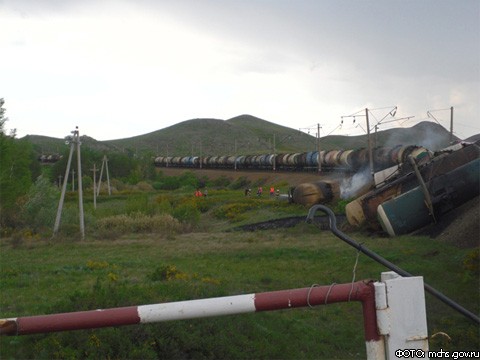 В Оренбургской области произошла железнодорожная катастрофа. 