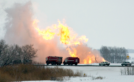 На месте&nbsp;возгорания магистрального газопровода в&nbsp;Оренбургской области 