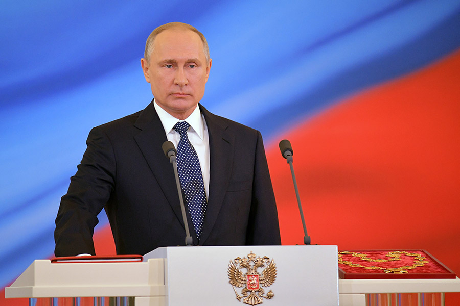 На прошедших 18 марта выборах Владимир Путин набрал 76,69% при явке 67,54% от общего числа избирателей
