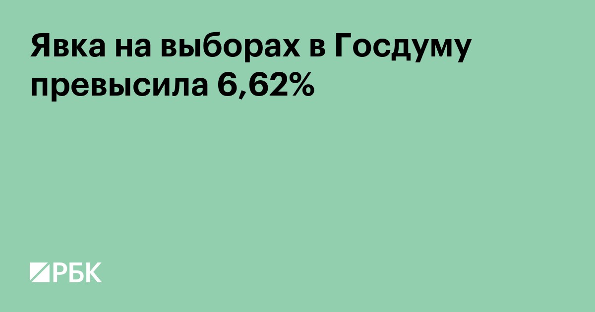 Явка на выборах в Госдуму превысила 6,6%