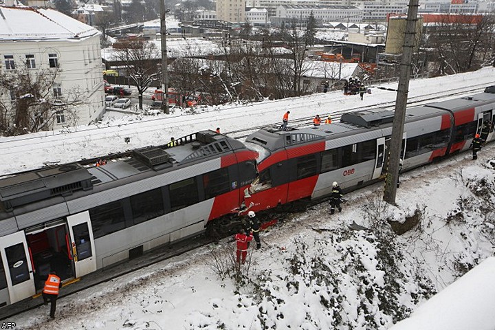 В Вене столкнулись два поезда: пострадали более 20 человек 