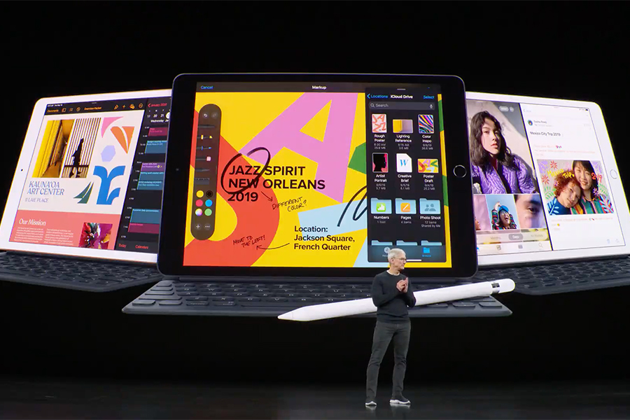 Apple представила новую модель iPad седьмого поколения с поддержкой стилуса Apple Pencil и клавиатуры. В новом устройстве установлена операционная система iPadOS, специально разработанная для планшетов. Она позволяет выполнять несколько задач одновременно