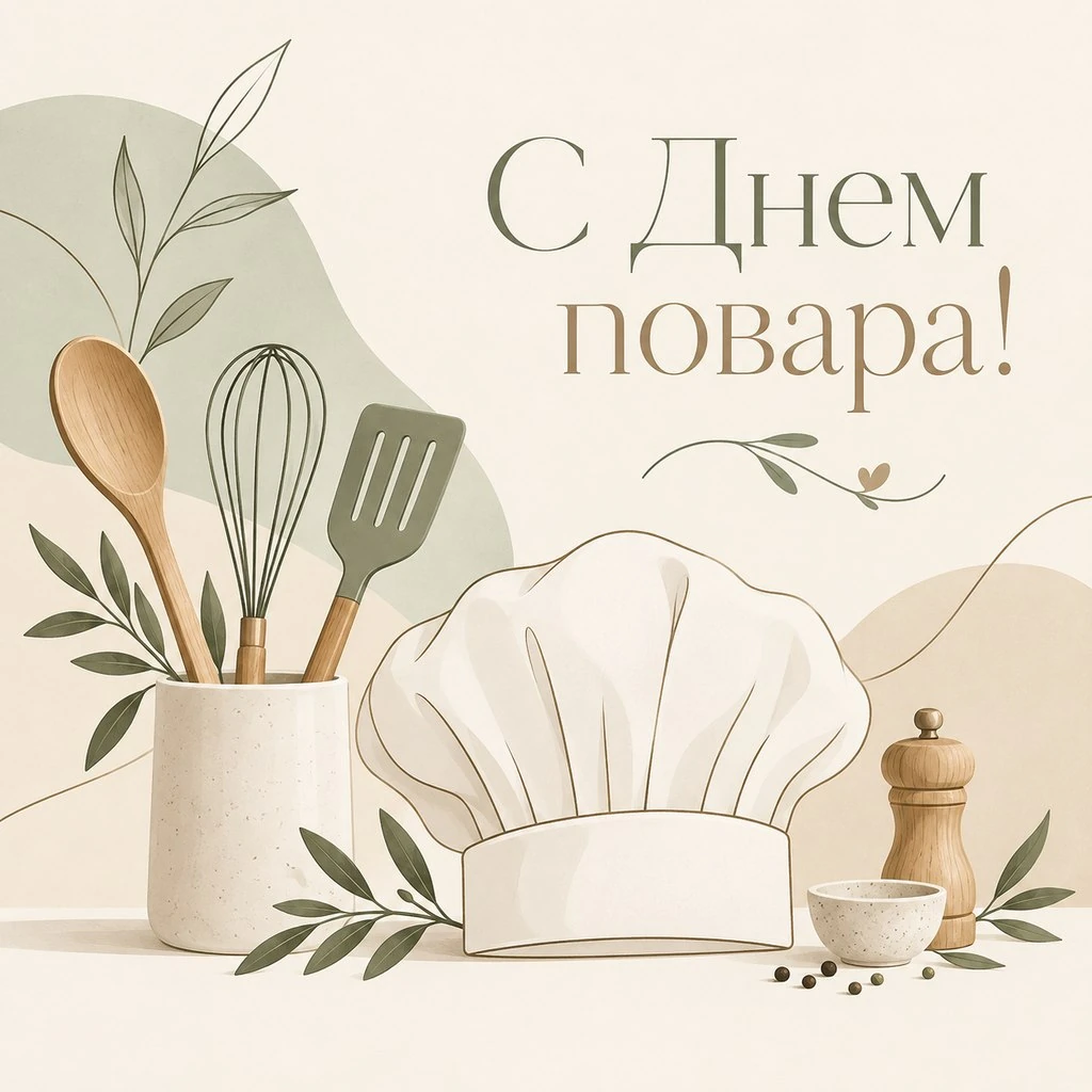 Красивая открытка ко Дню повара