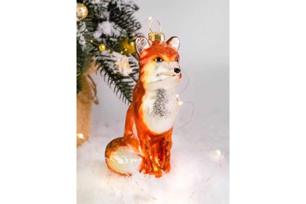Стеклянная елочная игрушка «Лис»