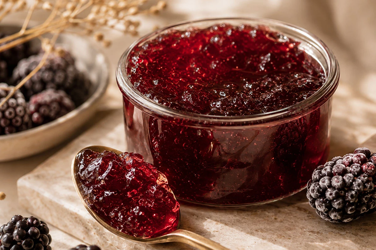 Желе из замороженной ежевики