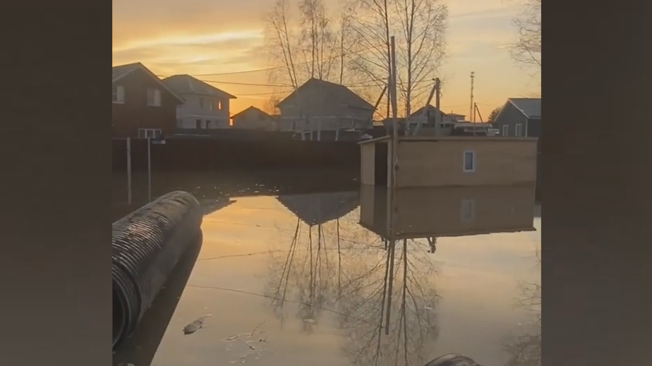 В Подмосковье талые воды подтопили деревню Чепелево
