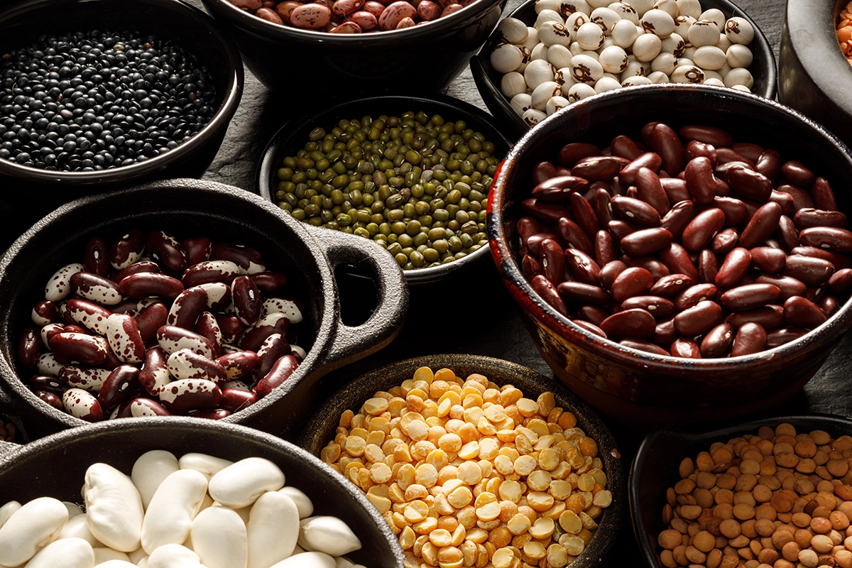 С точки зрения питательности, стоимости, влияния на экологию и здоровью фасоль и горох могут рассматриваться как альтернатива мясу и молоку