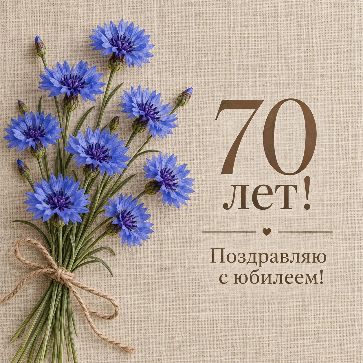 Нежная открытка с 70-летием бабушке