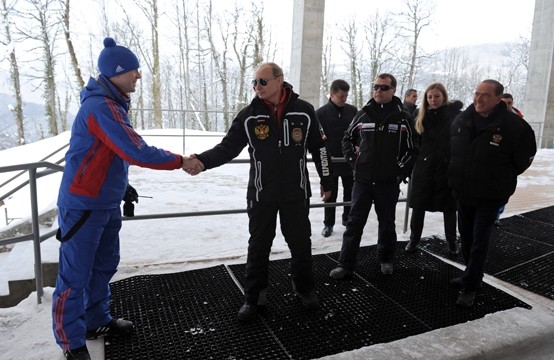 Д.Медведев и В.Путин на олимпобъектах 