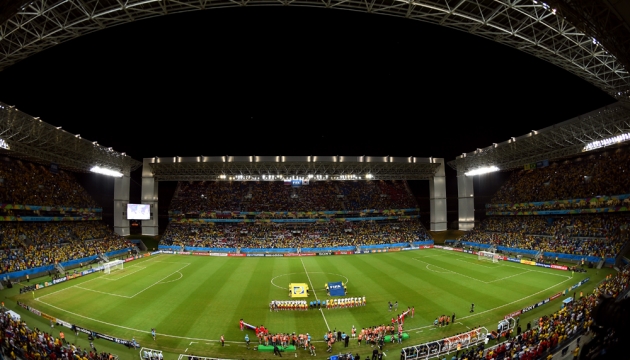 Общий вид стадиона "Арена Пантанал" перед матчем в Группе H Россия - Южная Корея.17 июня, Куяба, Бразилия.