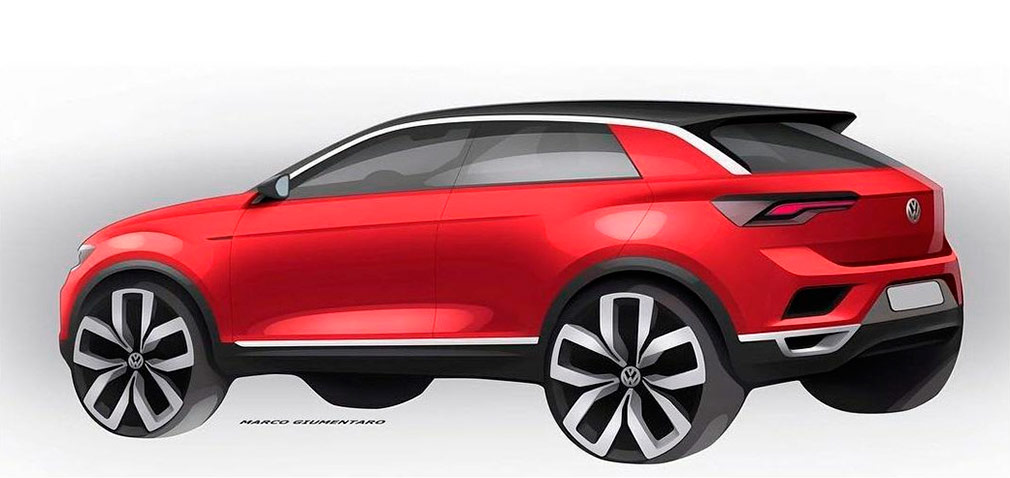 Volkswagen рассекретил дизайн нового кроссовера T-Roc