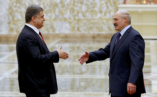Президент Украины Петр Порошенко&nbsp;и&nbsp;президент Белоруссии Александр&nbsp;Лукашенко



