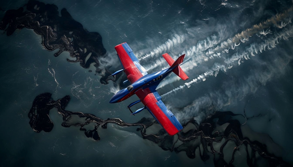 Распыление диспергентов с самолета

