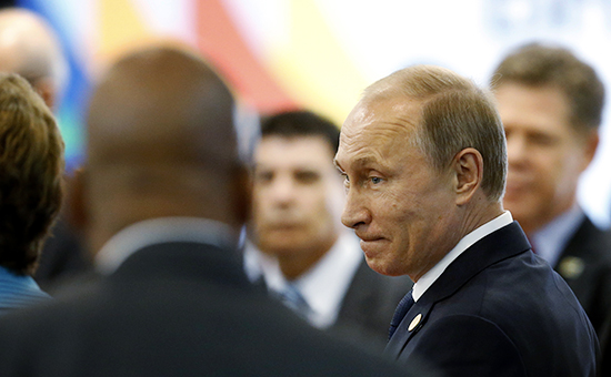 Президент России Владимир Путин на саммите БРИКС в 2014 году
