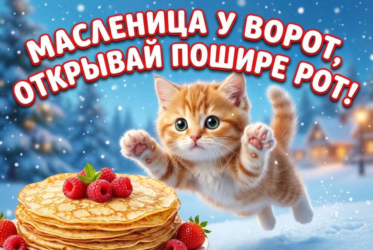 Открытки с Масленицей на 2026 год. 15 вариантов красивых поздравлений