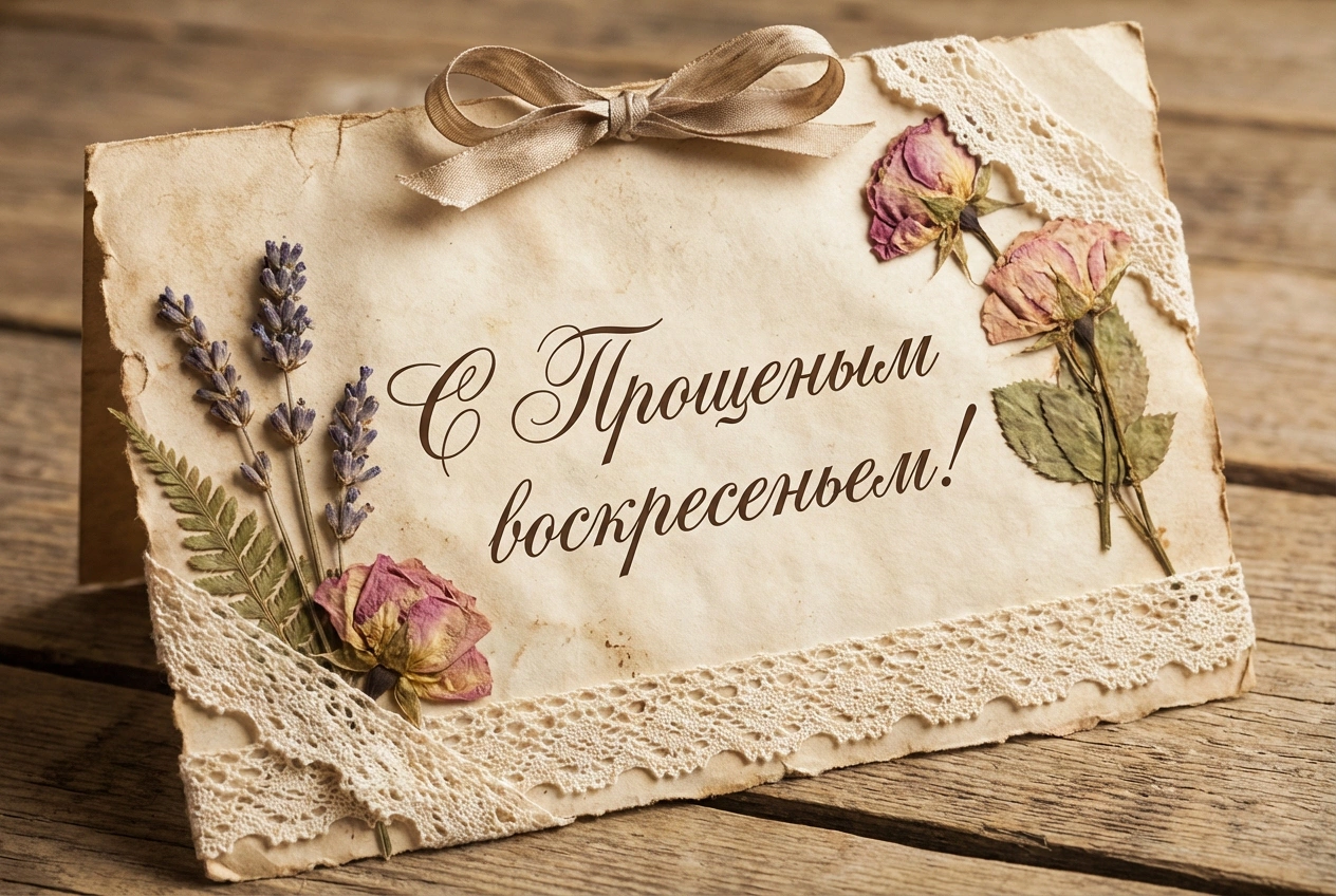 Открытки с Прощеным воскресеньем в 2026 году. Старинные и трогательные