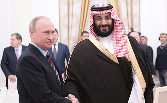 Владимир Путин и преемник наследного принца, министр обороны Саудовской Аравии Мухаммед бен Сальман Аль Сауд


