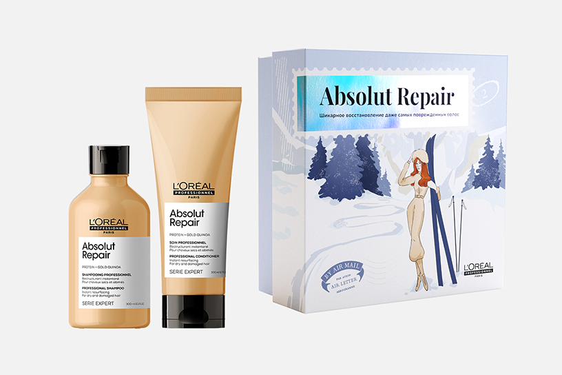 Набор для восстановления поврежденных волос Absolut Repair Gold, Serie Expert, L'Oreal Professionnel, 2400 руб. («Иль де Ботэ»)
