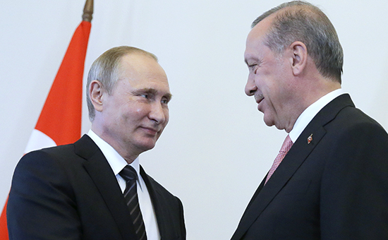 Встреча президента РФ Владимира Путина с президентом Турции Реджепом&nbsp;Эрдоганом в Санкт-Петербурге



