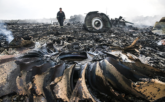 Место крушения Boeing 777 около села Грабово Донецкой области