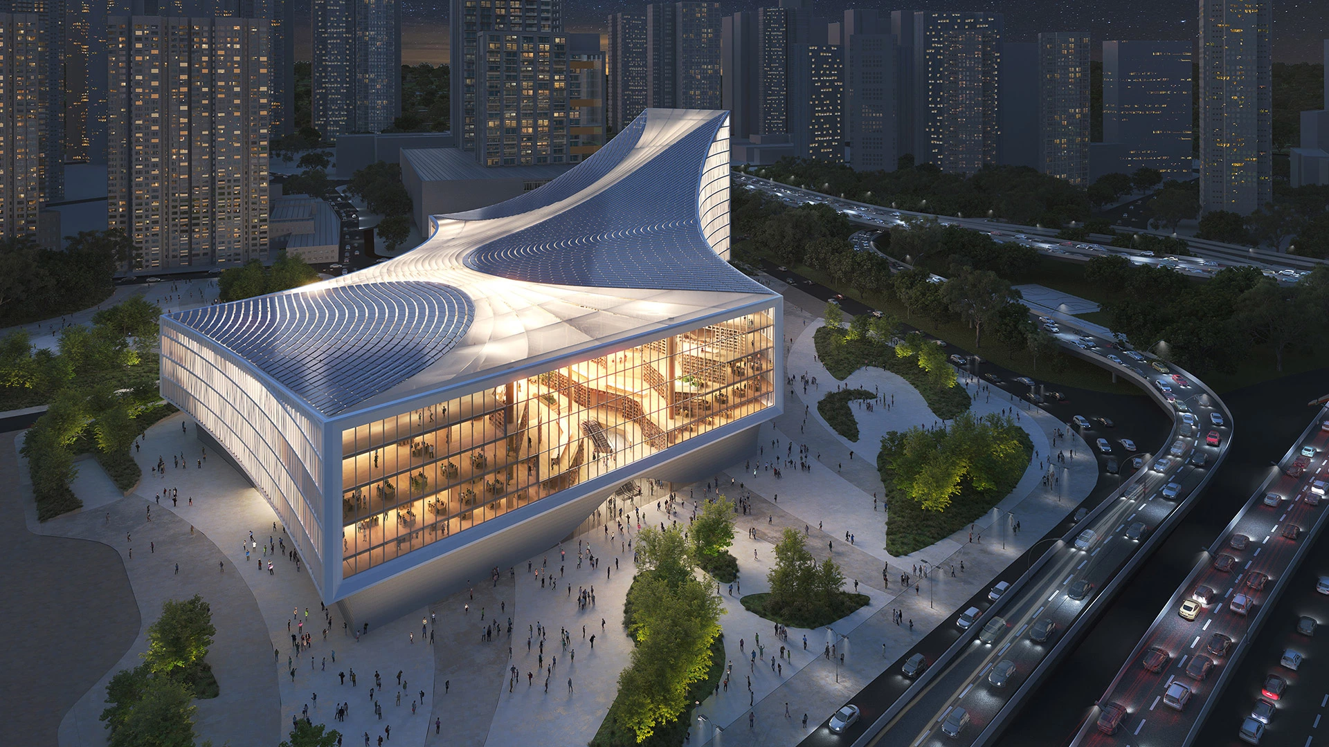 Посмотрите на огромную библиотеку будущего в Китае. Фотогалерея