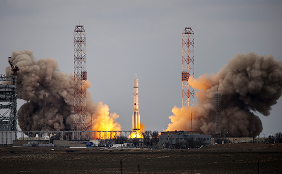 Запуск ракеты-носителя &laquo;Протон-М&raquo; с&nbsp;аппаратами совместной российско-европейской межпланетной миссии &laquo;Экзомарс-2016&raquo; со&nbsp;стартовой площадки космодрома Байконур, март 2016 года


