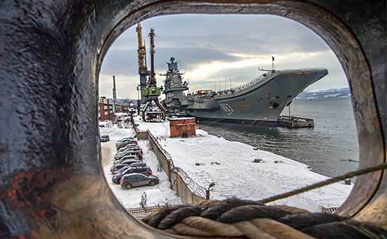 Тяжелый авианесущий крейсер&nbsp;&laquo;Адмирал Кузнецов&raquo;. Фото: март 2016 года




