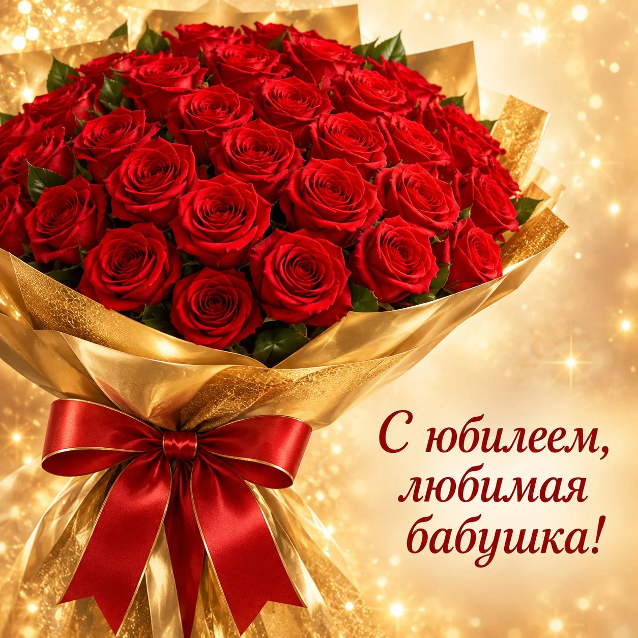 Элегантная открытка с юбилеем любимой бабушке