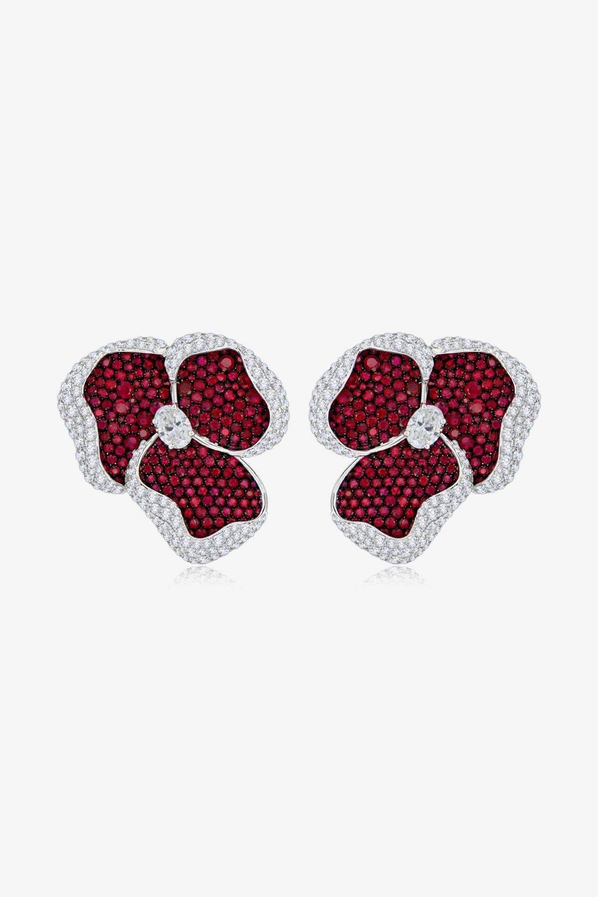 Пусеты Classic с рубинами, Sutra Jewels (ЦУМ)