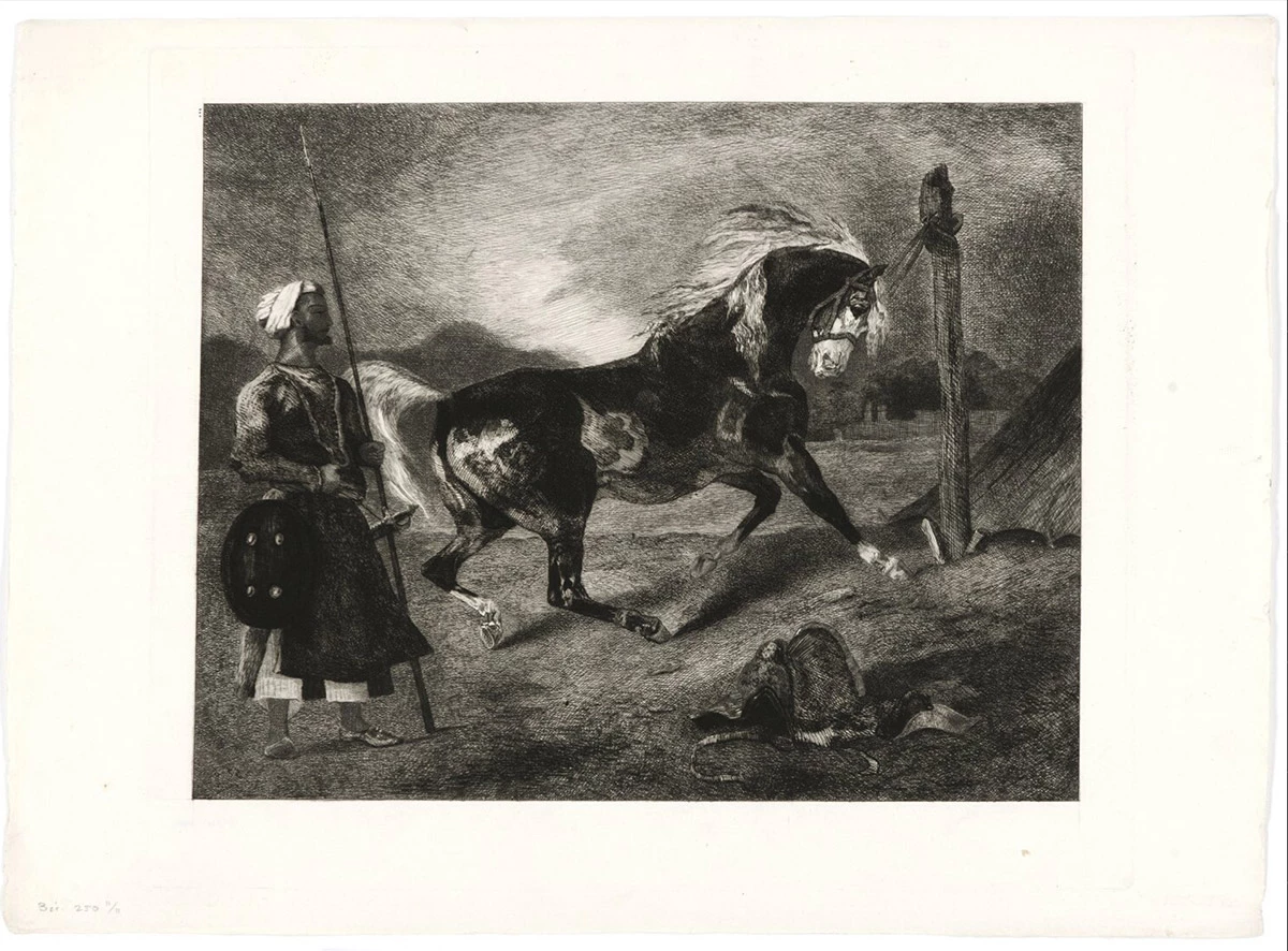 <p>Картина Эжена Делакруа &laquo;Арабский скакун, привязанный к изгороди&raquo;</p>