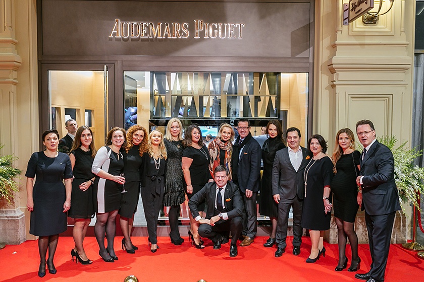 Гости на открытии бутика часового бренда Audemars Piguet на Красной площади