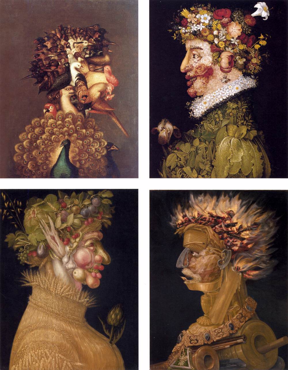 Джузеппе Арчимбольдо, итальянский живописец XVI века, обыгрывал парейдолическую иллюзию в своих работах
